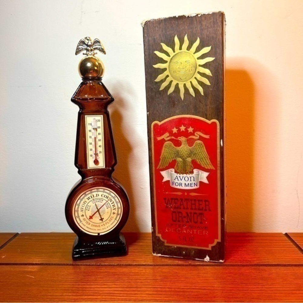 Avon Vintage Wild Country Cologne Thermometer Bottle with Box empty
